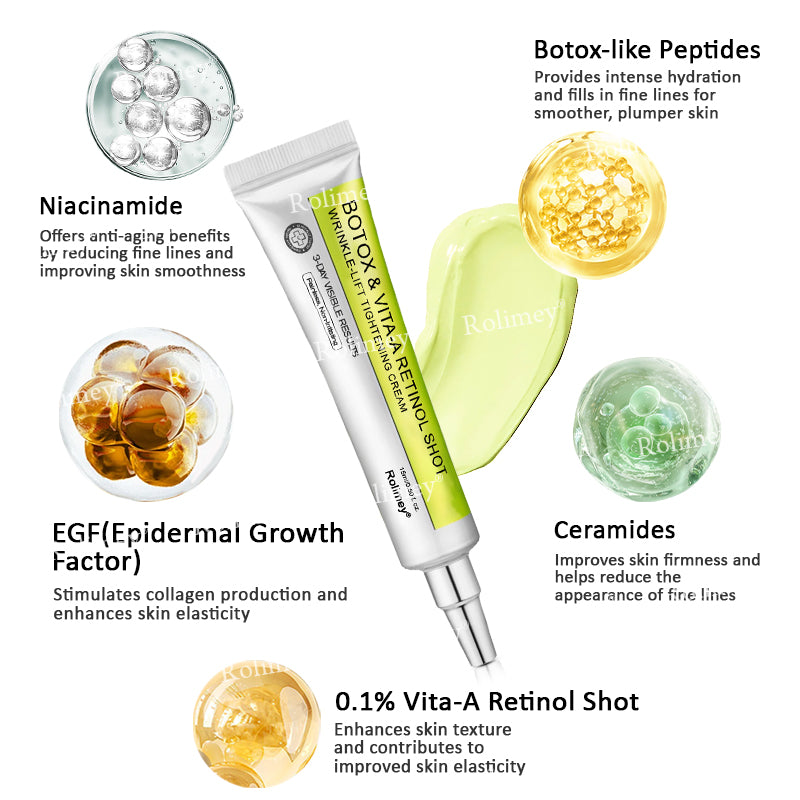 ✨👨‍⚕️Made and shipped from the UK 💫Rolimey® Botox & Vita-A Retinol Shot Wrinkle-Lift Tightening cream - Last Day Promotion 70% OFF