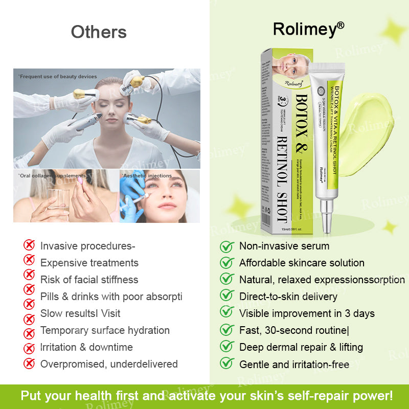 ✨👨‍⚕️Made and shipped from the UK 💫Rolimey® Botox & Vita-A Retinol Shot Wrinkle-Lift Tightening cream - Last Day Promotion 70% OFF